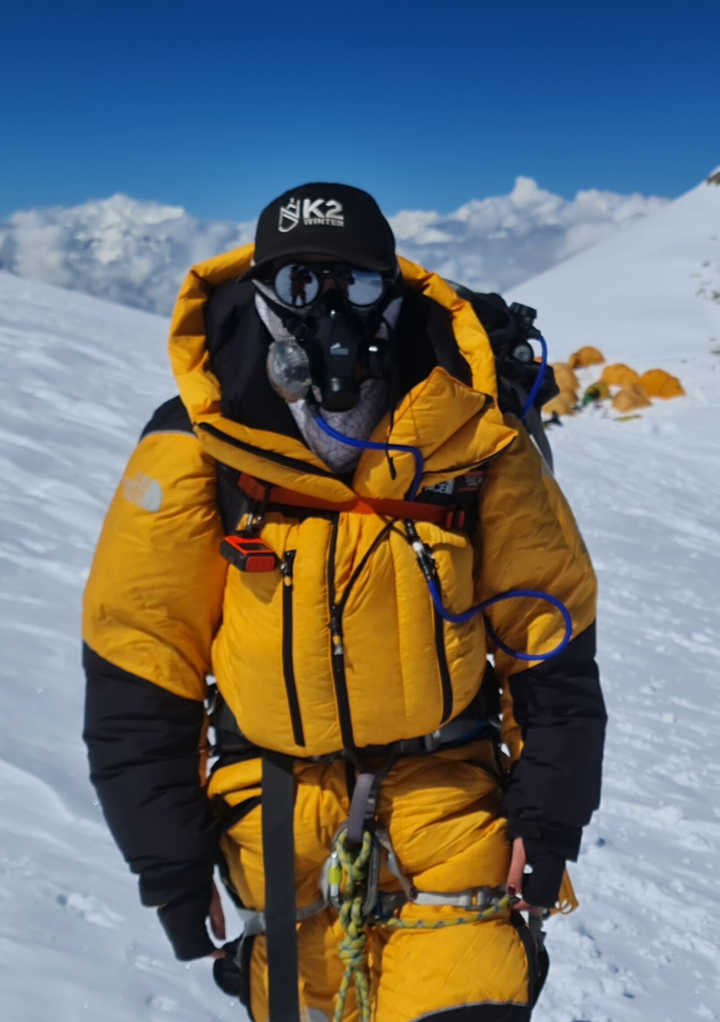 Adriana Brownlee World Record Breaking Mountaineer wearing VALLON Heron Glacier sunglasses for maximum Cat. 4 UV protection at altitude