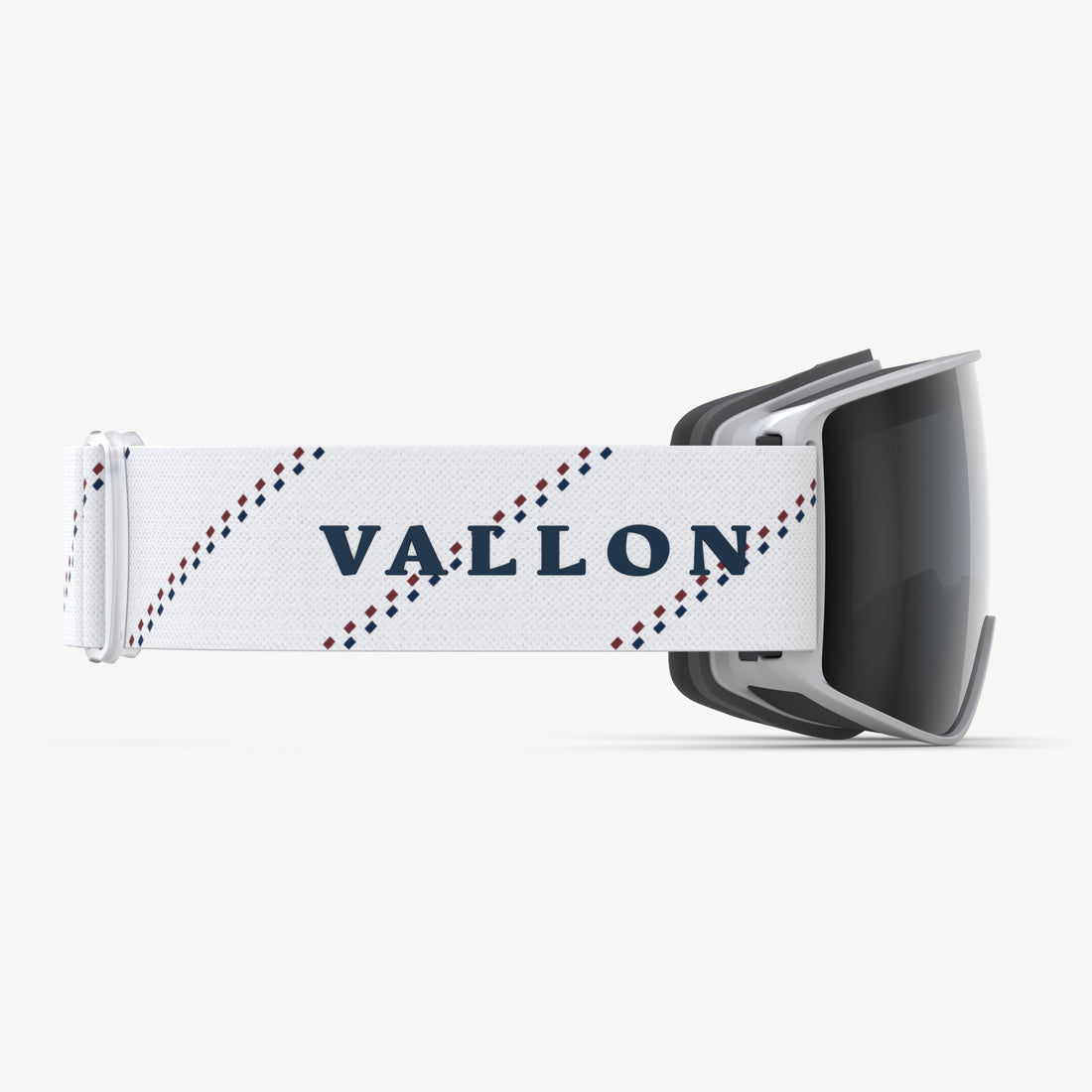 Crossroads high-performance ski goggles from VALLON in White-Silver with silver lens coating and white 50mm strap