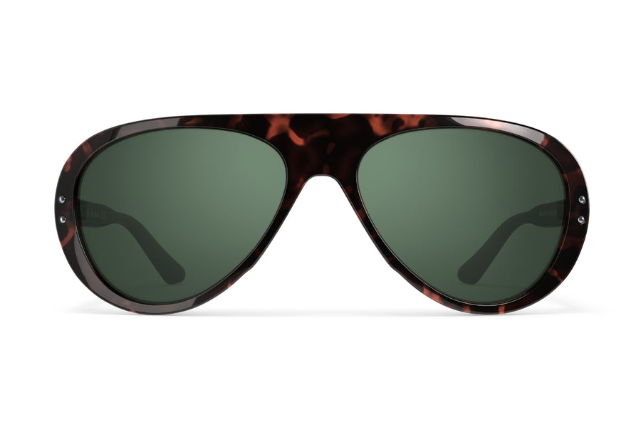 VALLON and Royal Enfield Special Edition Moto Aviators sunglasses for motorcycles Green/Tortoise