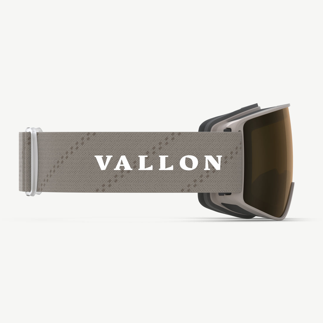 Crossroads Sand-Copper high performance ski goggles from VALLON with 50mm climbing rope-inspired headstrap