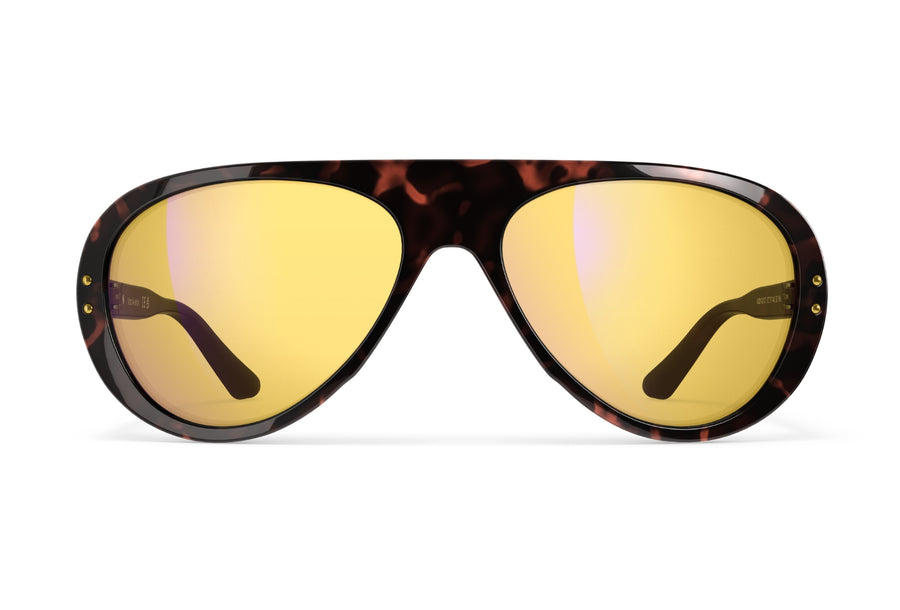 VALLON and Royal Enfield Special Edition Moto Aviators sunglasses for motorcycles Yellow/Tortoise