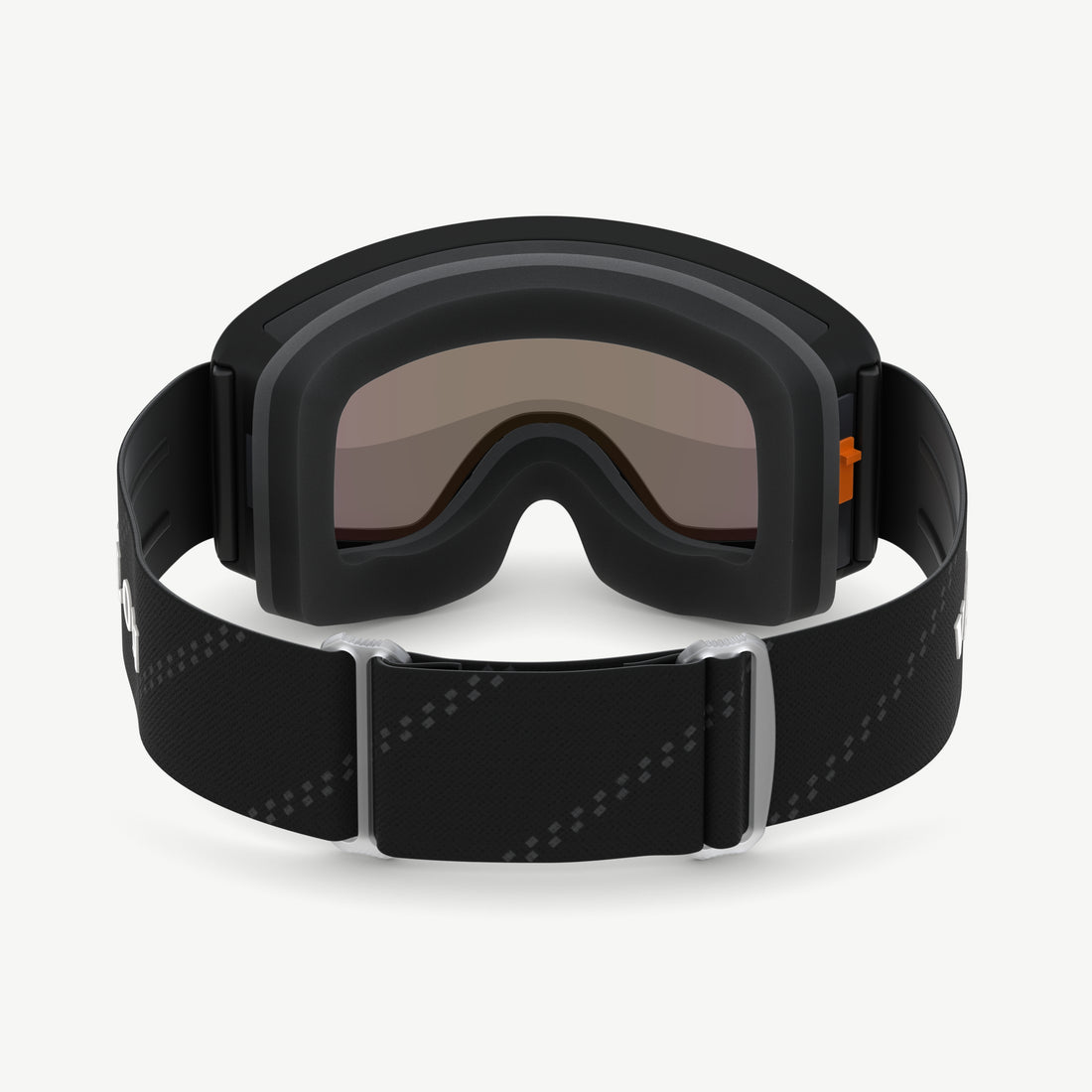 Reverse view of VALLON Crossroads goggles with PolarLock magnetic lens system and wide headstrap