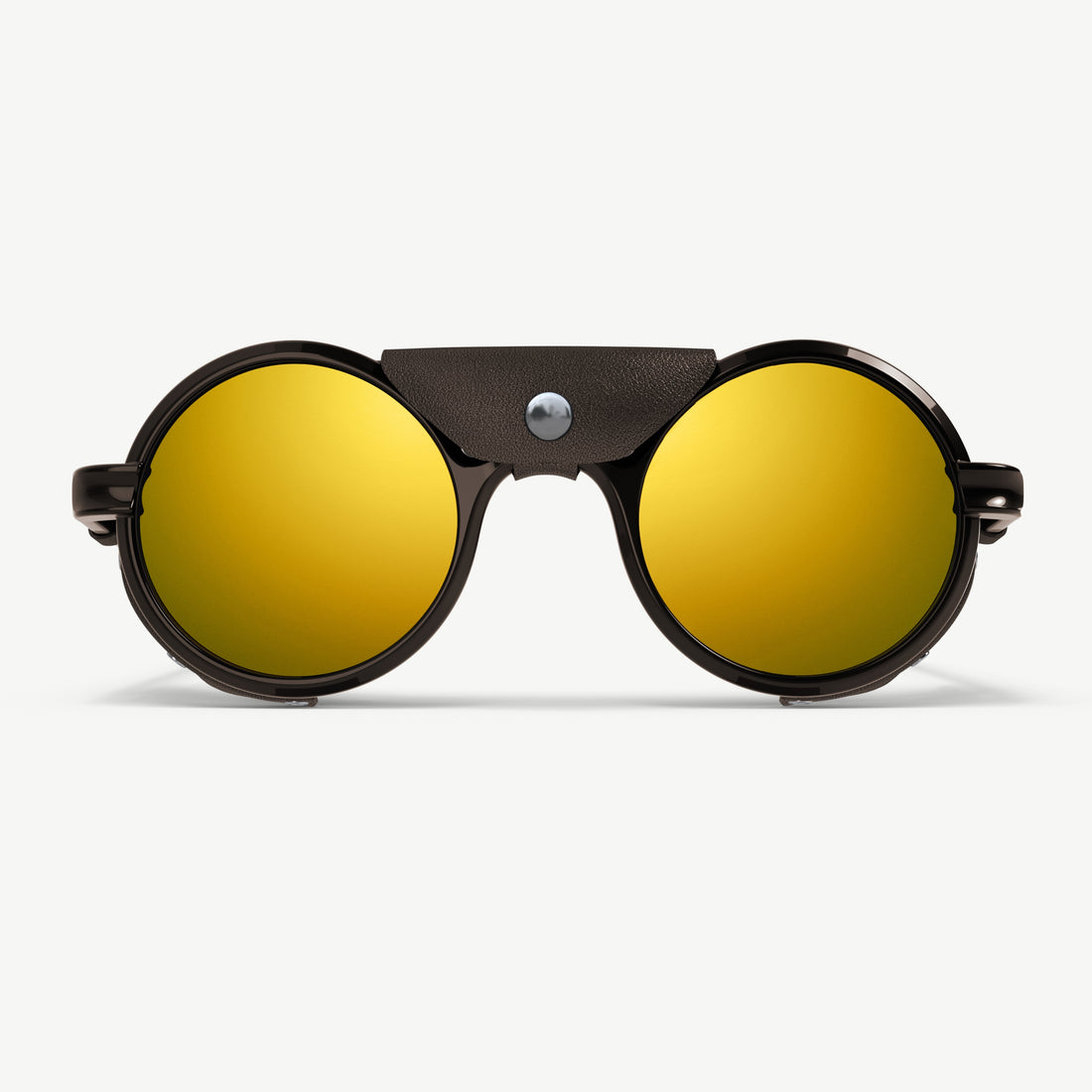 Heron Glacier Cat. 4 protective sunglasses come with genuine leather side shields and a detachable centrepiece