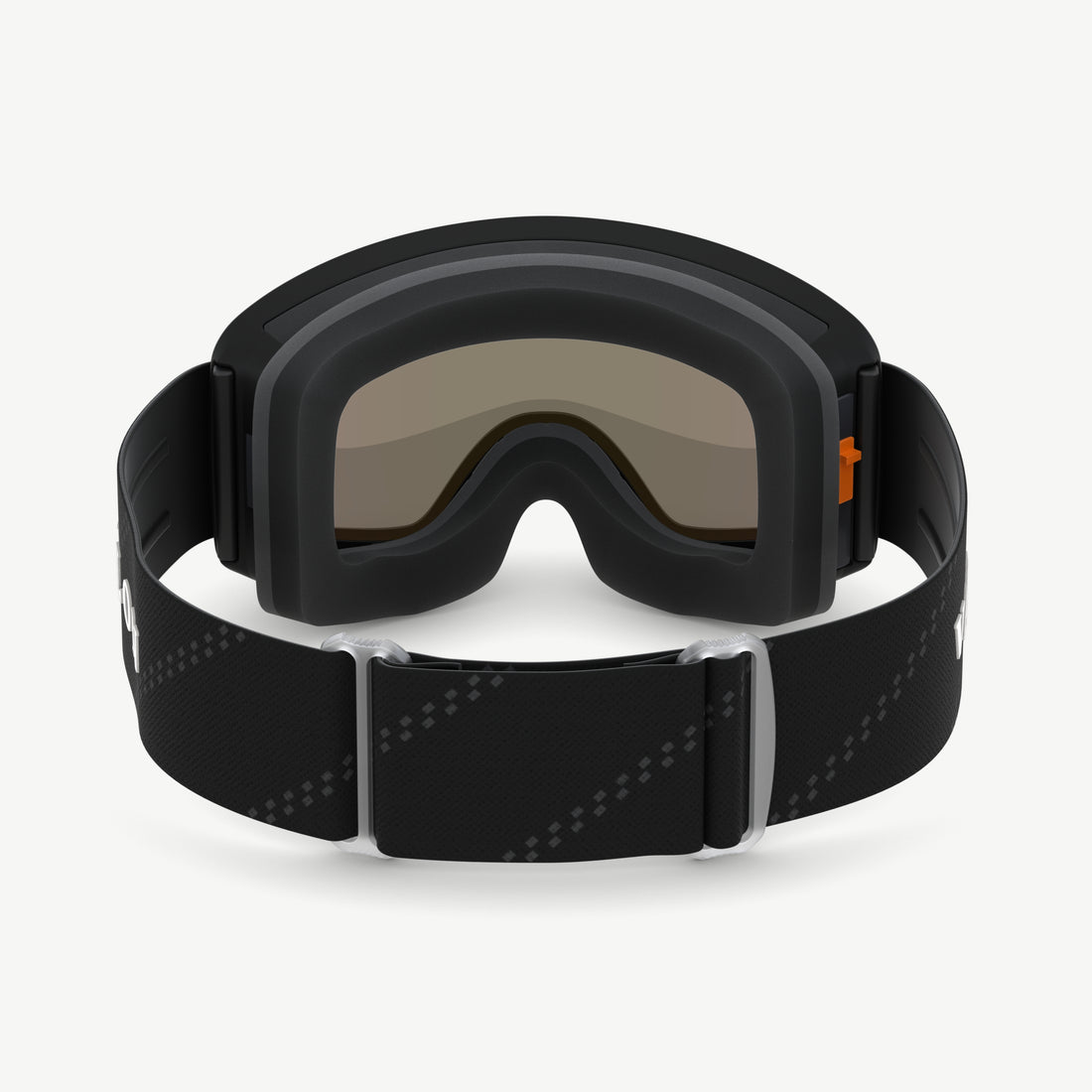 Reverse view of Crossroads ski goggles from VALLON with PolarLock lens system and 50mm strap