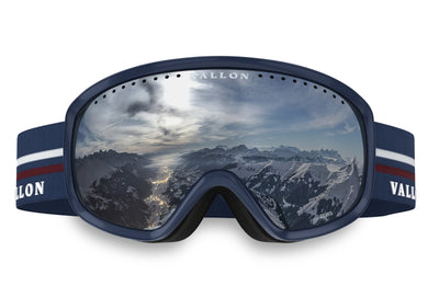 Freebirds Navy and retro ski goggles with silver lens