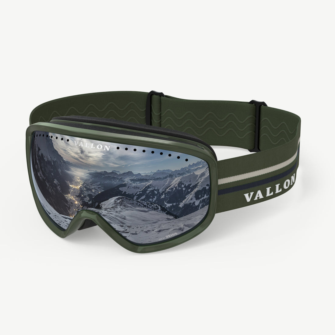 Side view of Classic 80s-style Freebirds ski goggles from VALLON