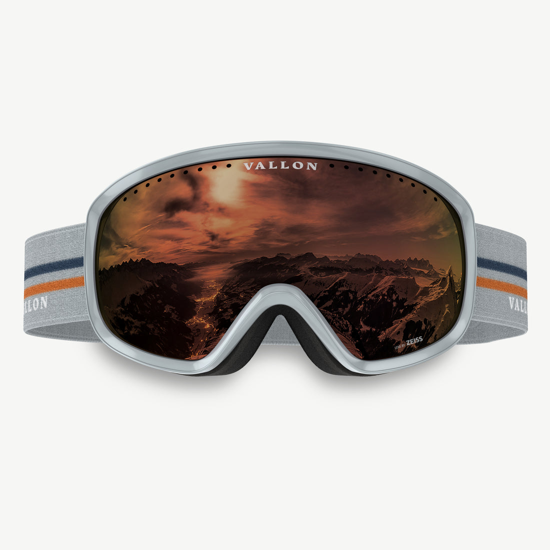 Classic 80s-style Freebirds ski goggles from VALLON in Grey-Copper