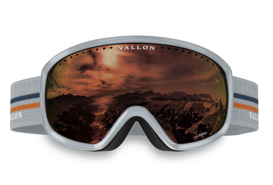 Freebirds Grey and retro ski goggles with copper lens