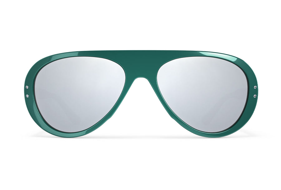 Ski Aviators green sunglasses by VALLON