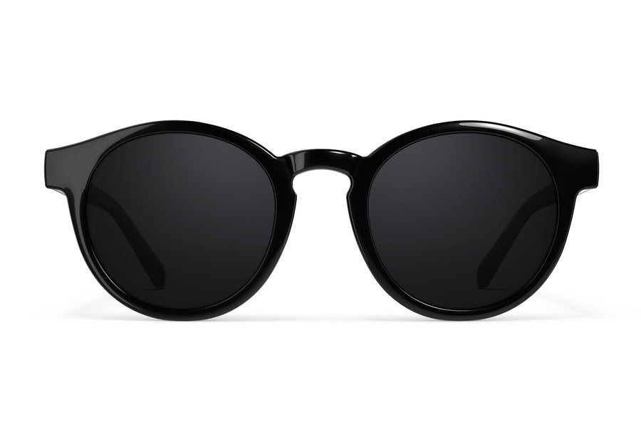 Waylons black round and polarized sunglasses by VALLON
