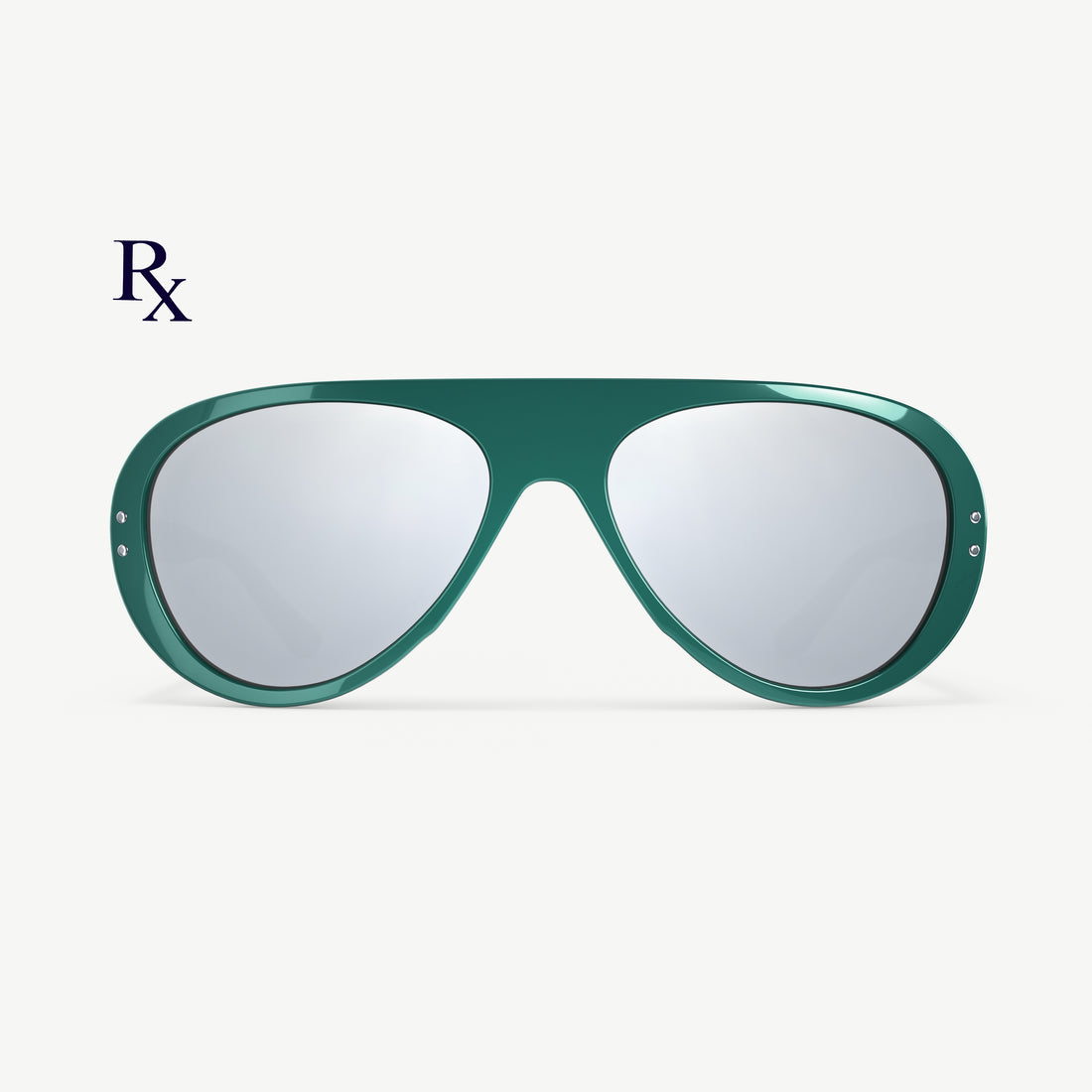 Green Ski Aviators sunglasses from VALLON with Rx prescription lenses