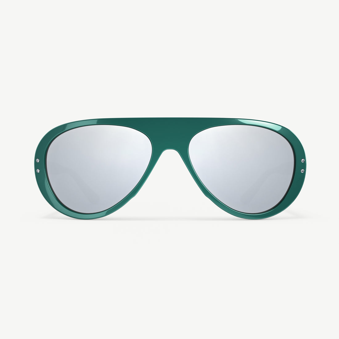70s-inspired mirror lens Ski Aviator sunglasses from VALLON in Green