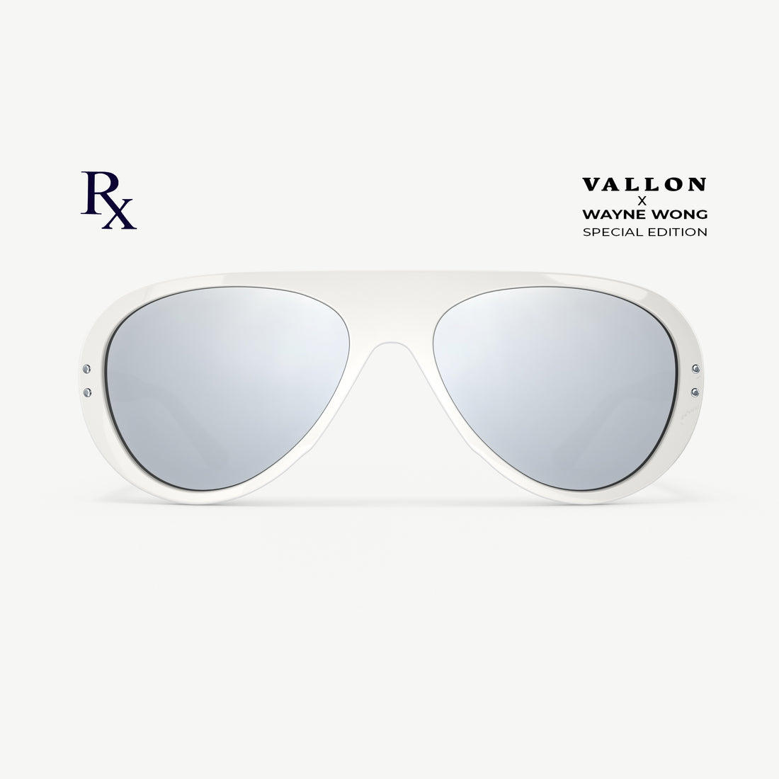 Wayne Wong Special Edition Ski Aviators Tricolor White from VALLON with Rx prescription lenses
