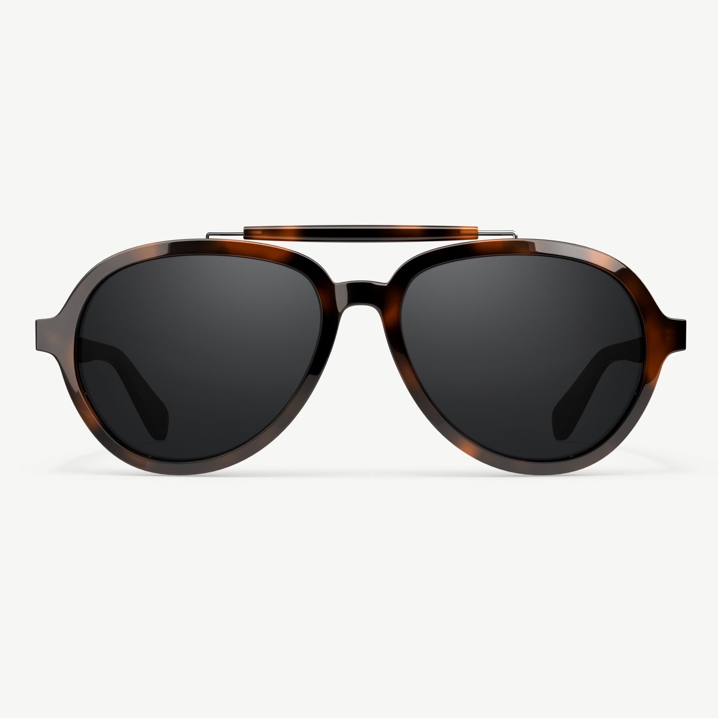 Elmore Dark Tortoise brow-bar premium acetate aviator sunglasses from VALLON