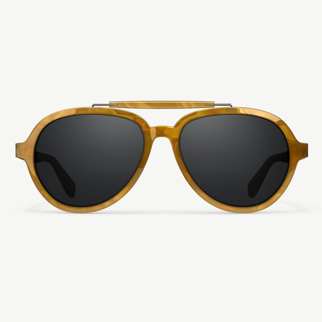 Elmore Horn brow-bar premium acetate aviator sunglasses from VALLON