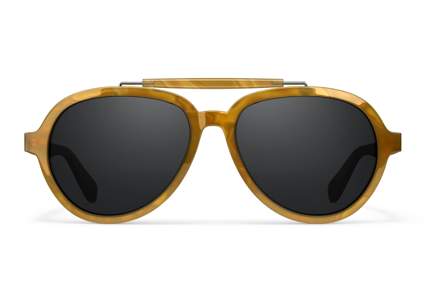 Front menu Ella brow-bar aviator sunglasses in Horn