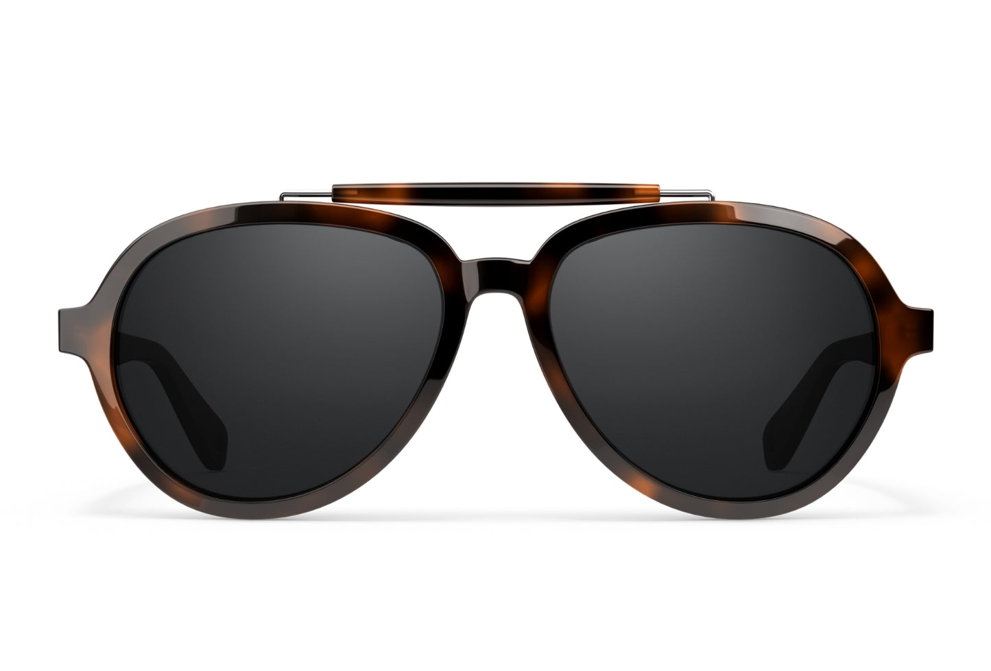 Front menu Ella brow-bar aviator sunglasses in Dark Tortoise