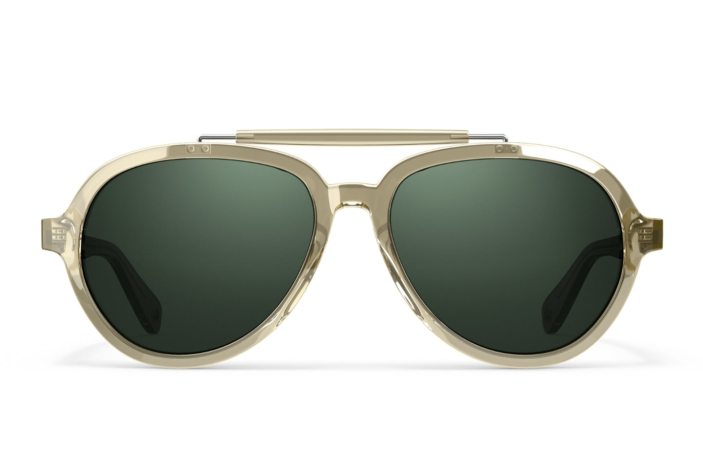 Front menu Ella brow-bar aviator sunglasses in Sage