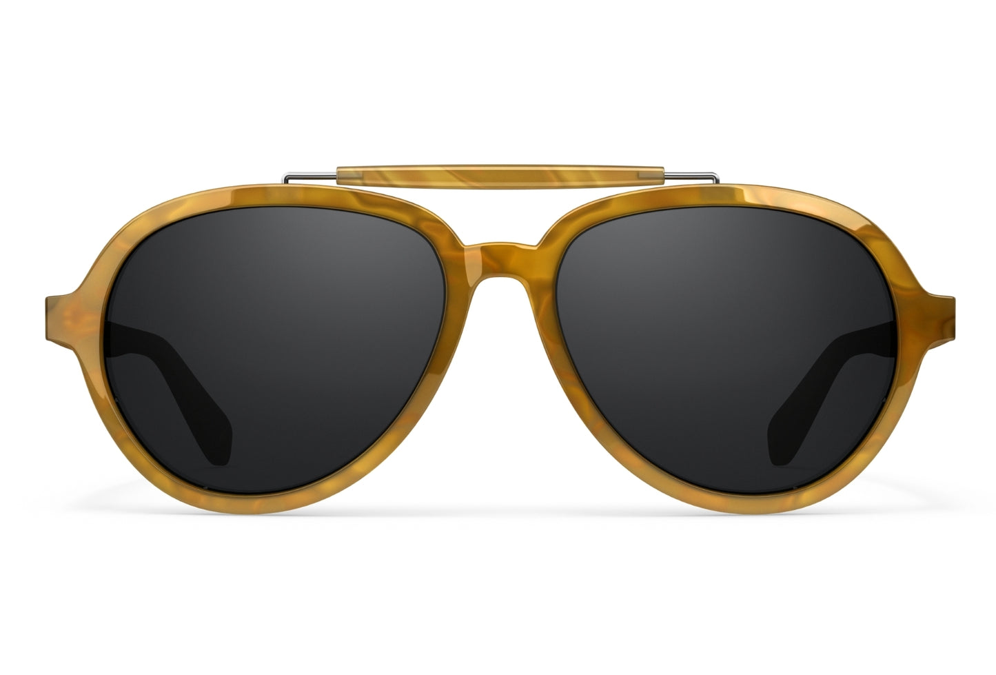 Front menu Elmore brow-bar aviator sunglasses in Horn