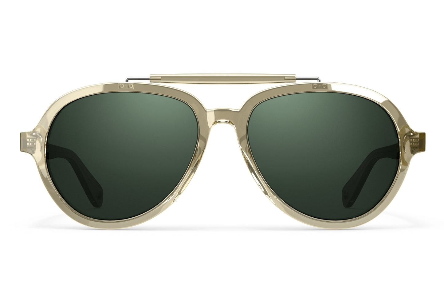 Front menu Elmore brow-bar aviator sunglasses in Sage