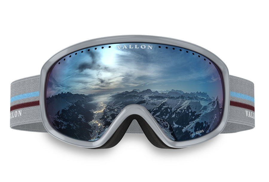 Freebirds Grey and retro ski goggles with sky lens