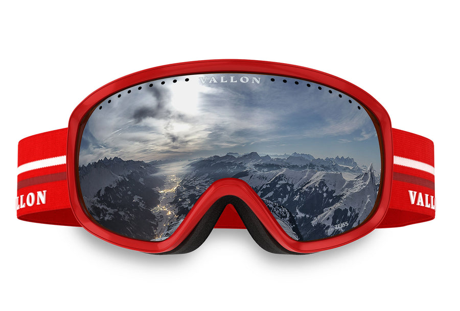 Freebirds Red Silver and retro ski goggles with mirror lens