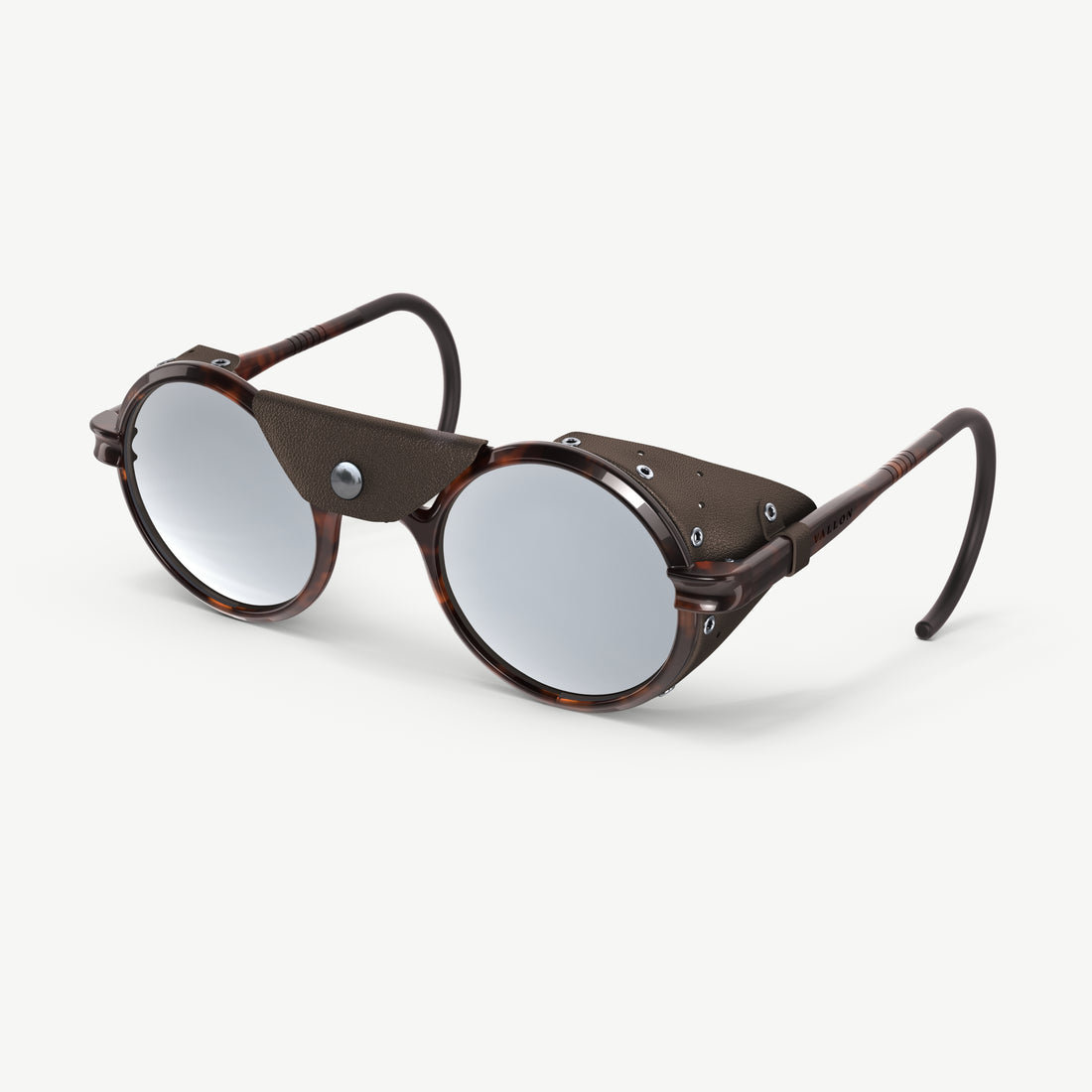 Heron Glacier side shield sunglasses from VALLON in tortoise available with prescription (Rx) lenses