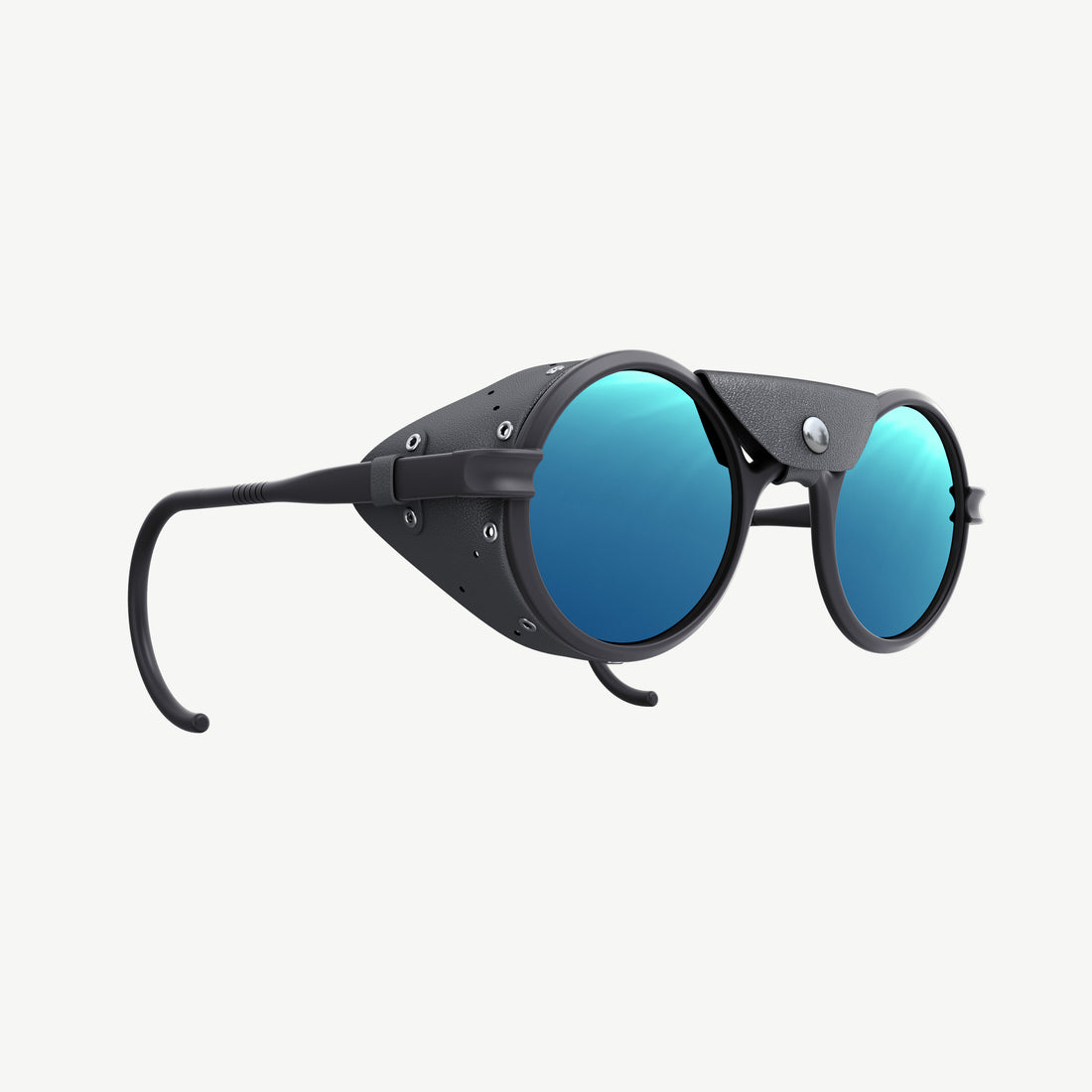 Heron Ocean polarized Cat. 3 sunglasses for sailing and open water sports with 100% UV protection and leather side shields in dark-grey-blue