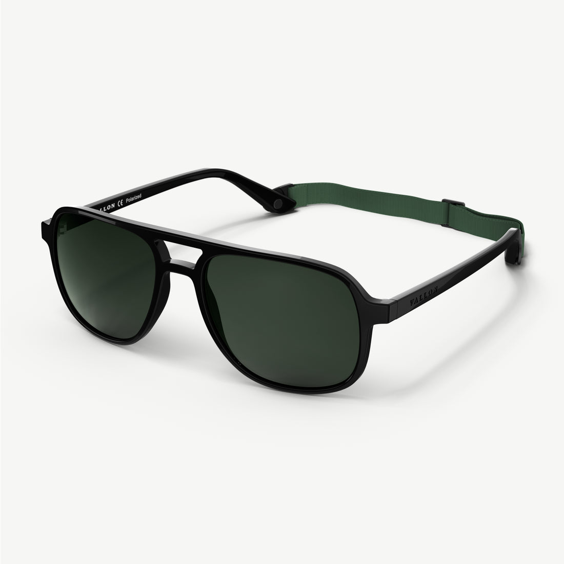 Howlin' sunglasses from VALLON with green detachable sports headstrap