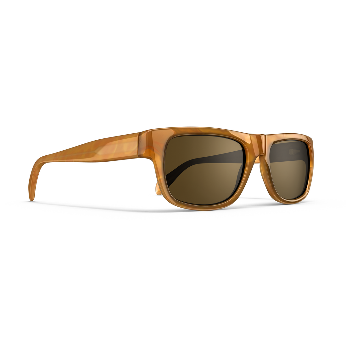 Side view of June Cat. 3 women's rectangular sunglasses from VALLON with V52 optics in horn