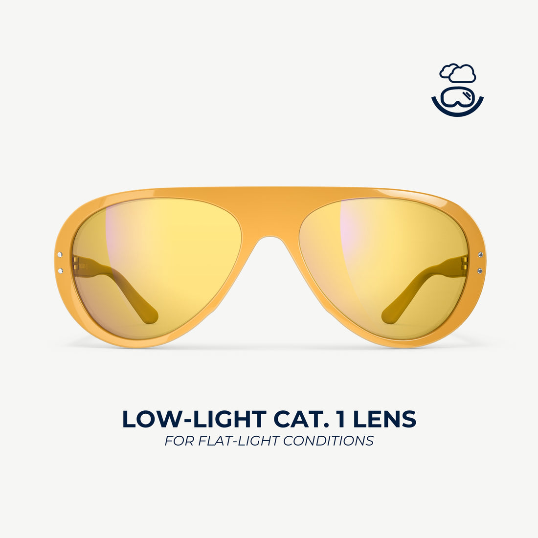 VALLON Low Light Ski Aviators with Cat. 1 lenses for low-light skiing