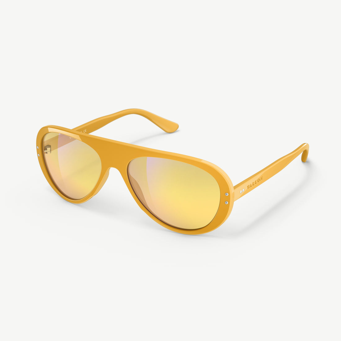 Side view of VALLON yellow lens Low Light Ski Aviators