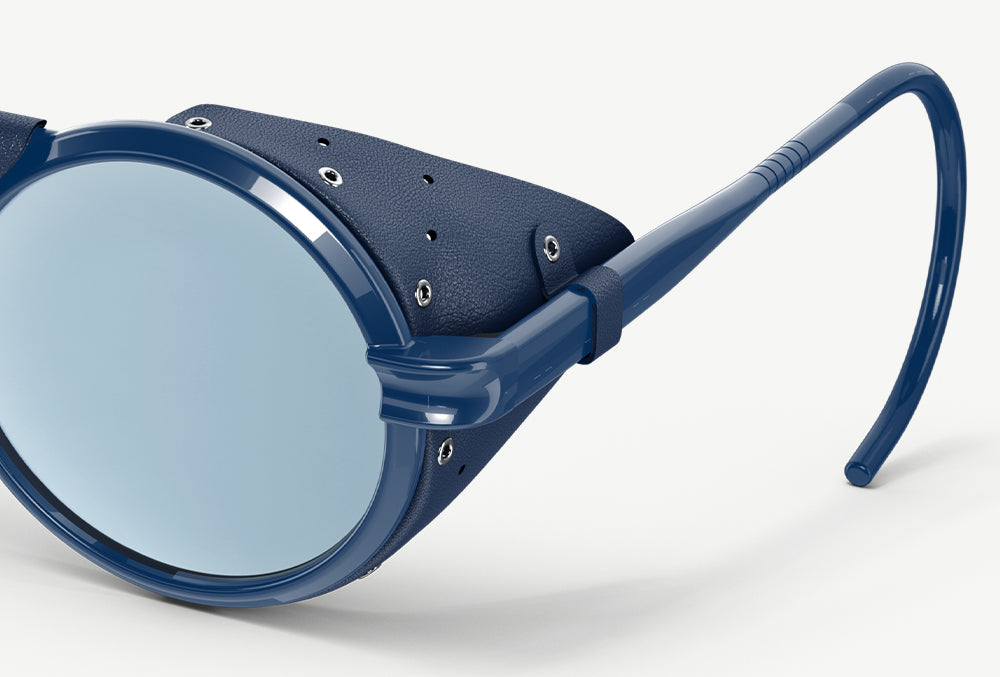 A close-up of Heron Ocean side shield sunglasses
