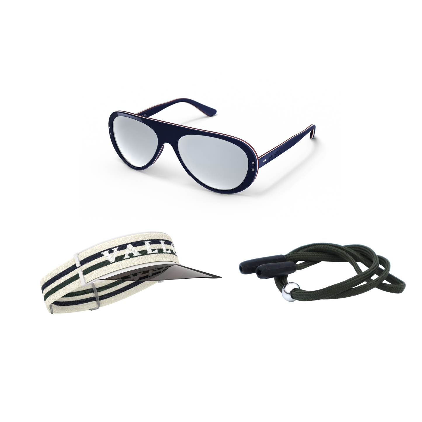 Tricolor Blue / Off-White / Green