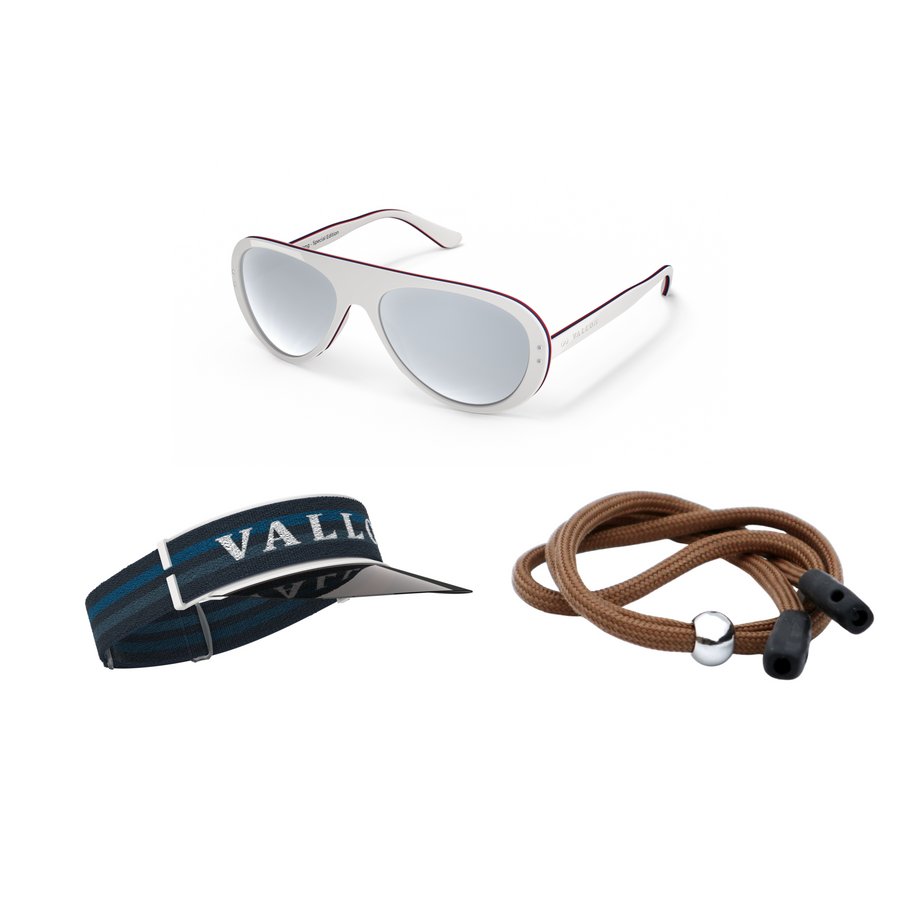 Tricolor White / Blue / Brown