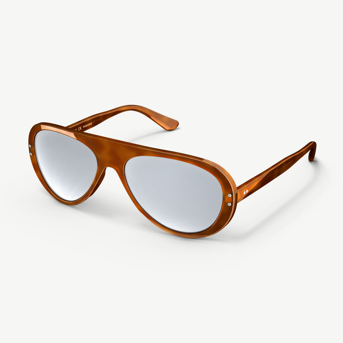 Side view of VALLON 70s-inspired Ski Aviators sunglasses in Tortoise