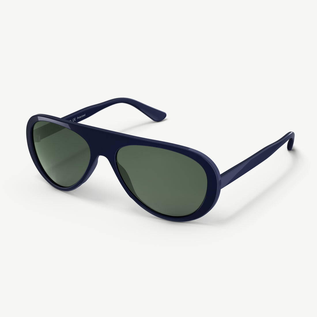 Side view of Surf Aviators polarized retro 70s-inspired sunglasses from VALLON in Blue
