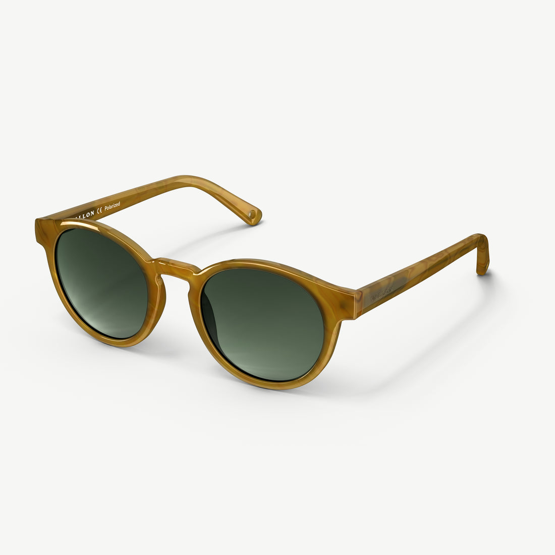 Side view of Waylons sunglasses from VALLON in Horn with premium acetate frame and V52 optics