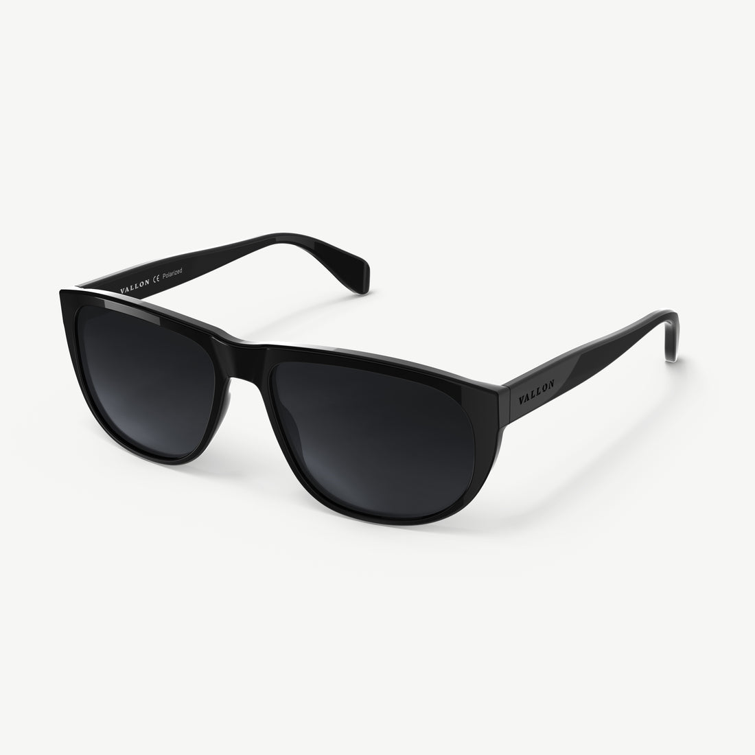 Side view of VALLON Wilburys 50s-inspired polarized sunglasses in black