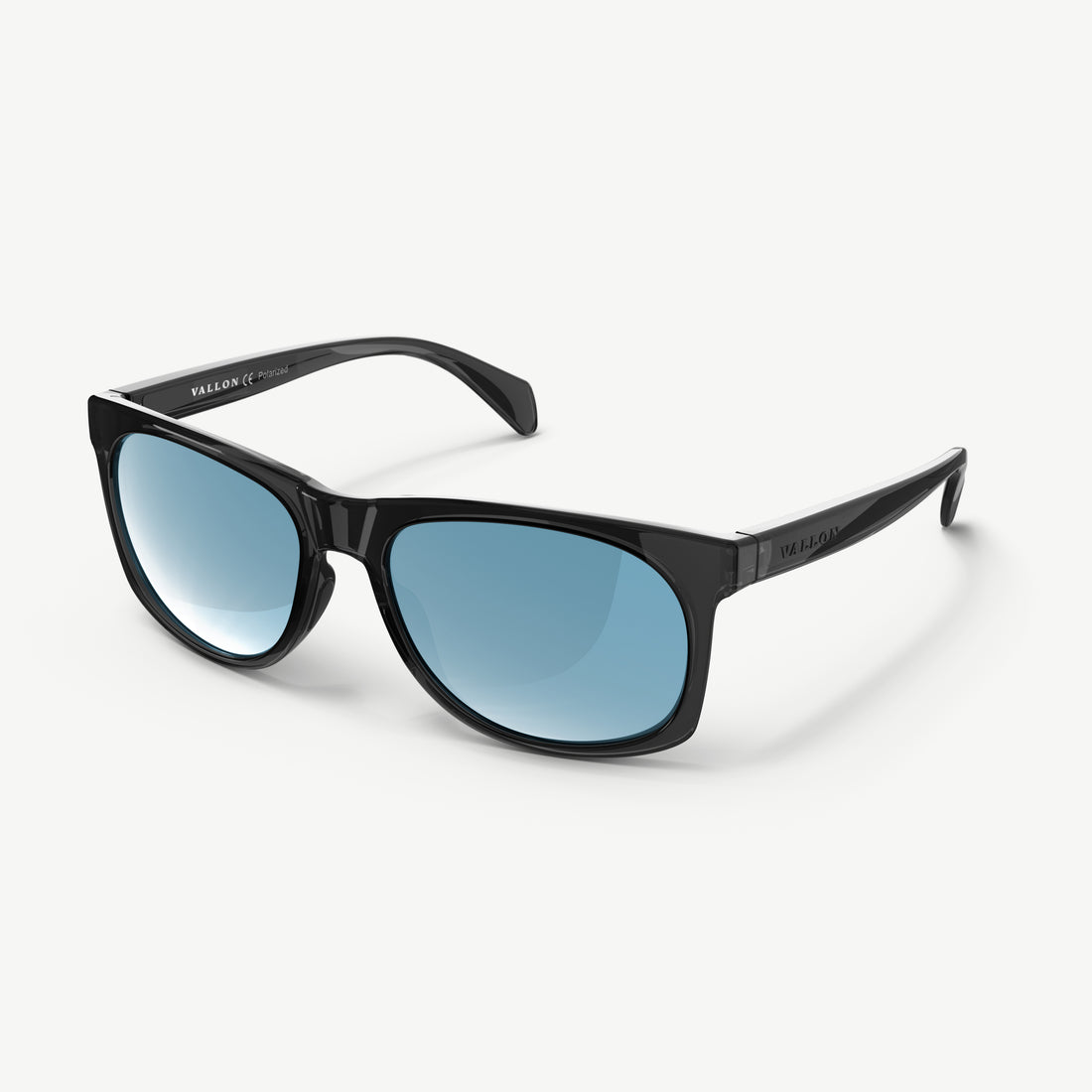 Side view of Lightweight polarized Ventures sports sunglasses from VALLON with blue mirror lenses