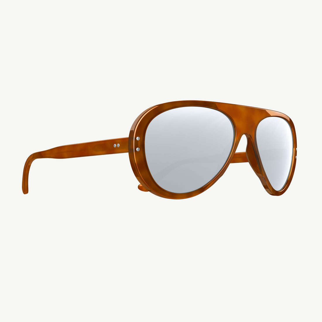 VALLON 70s-inspired Ski Aviators sunglasses in Tortoise with mirror lenses