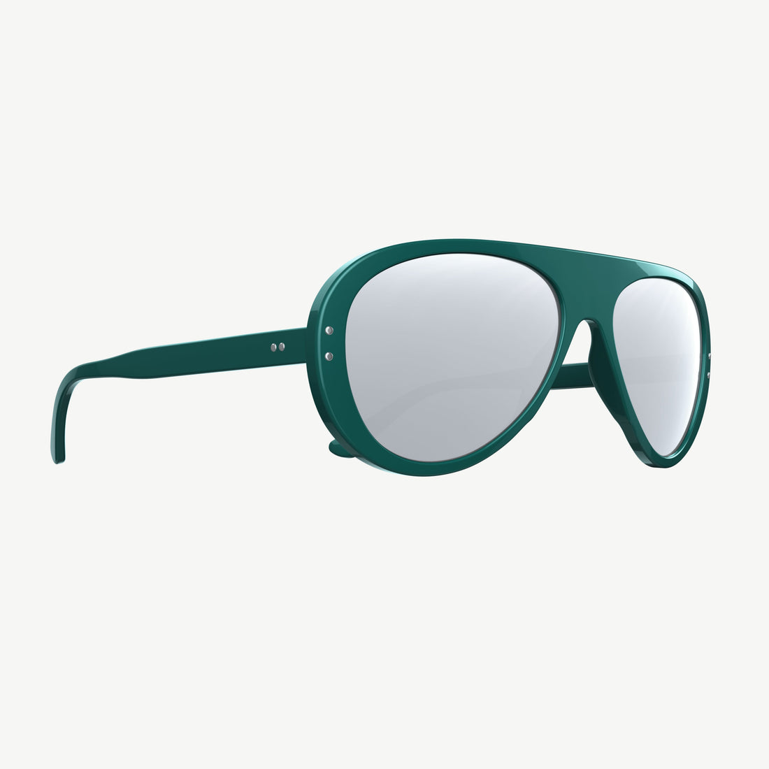 70s-inspired Ski Aviators sunglasses from VALLON with Rx prescription lenses in classic green