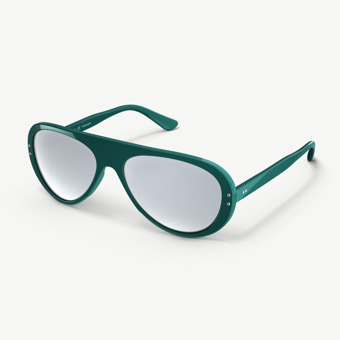 Side view of green Ski Aviators sunglasses from VALLON with Rx prescription lenses