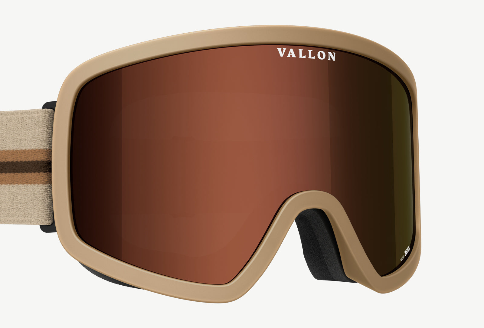 Close-up of VALLON Stairways ski goggles