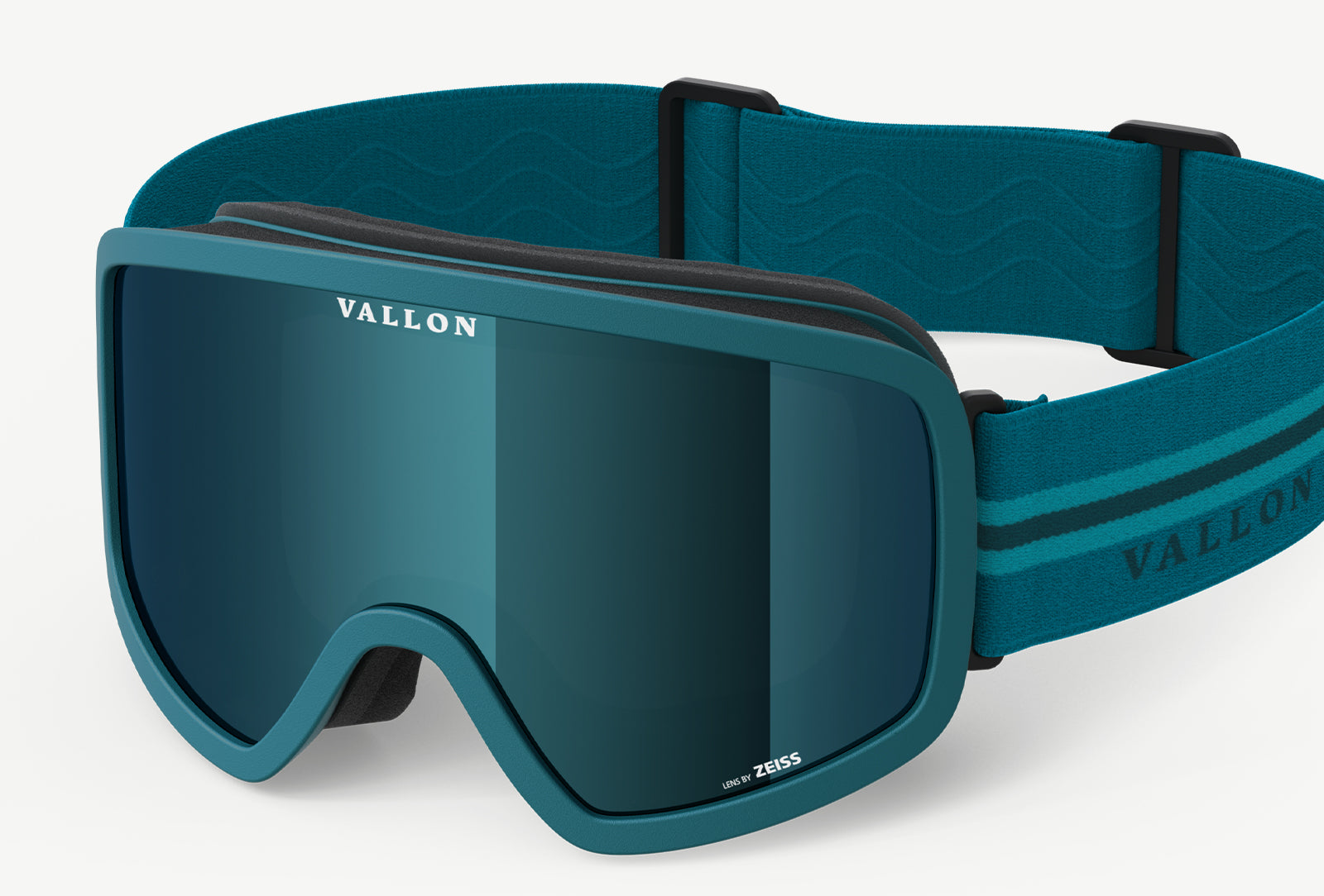 Close-up of VALLON Stairways goggles for skiing