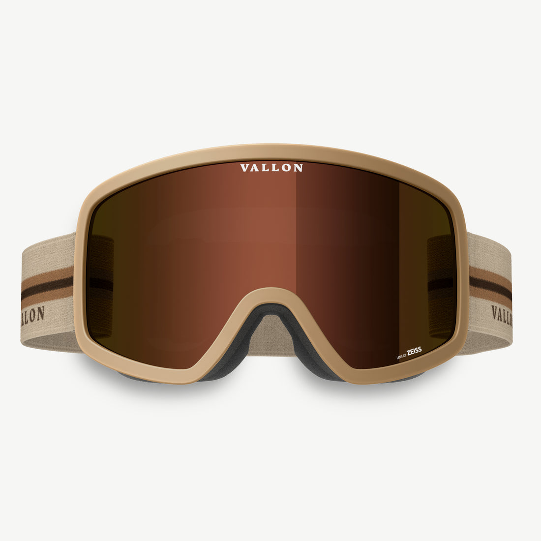 Stairways retro-inspired ski goggles from VALLON with ZEISS lenses in Sand Copper