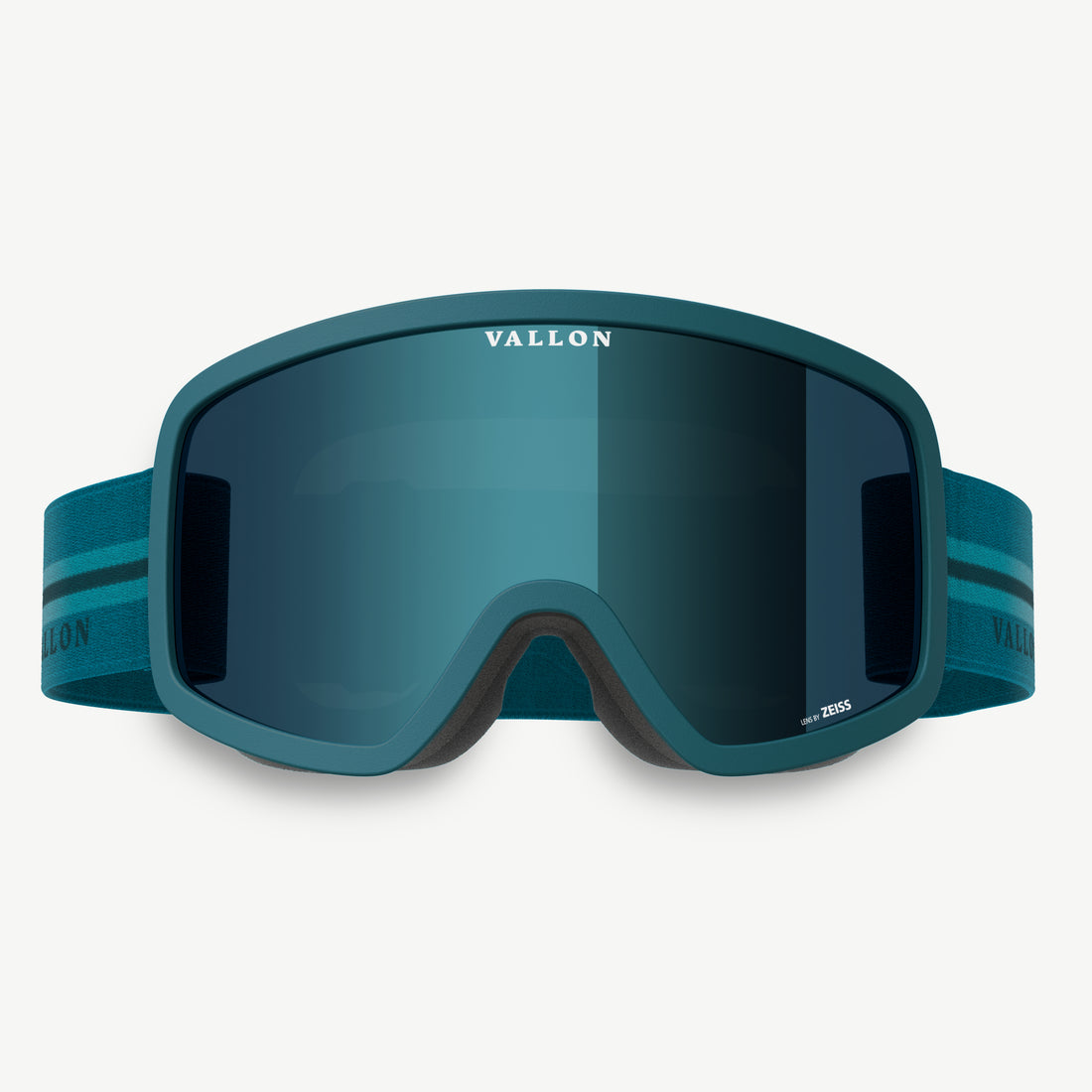 Stairways retro-inspired ski goggles from VALLON with ZEISS lenses in Teal Green
