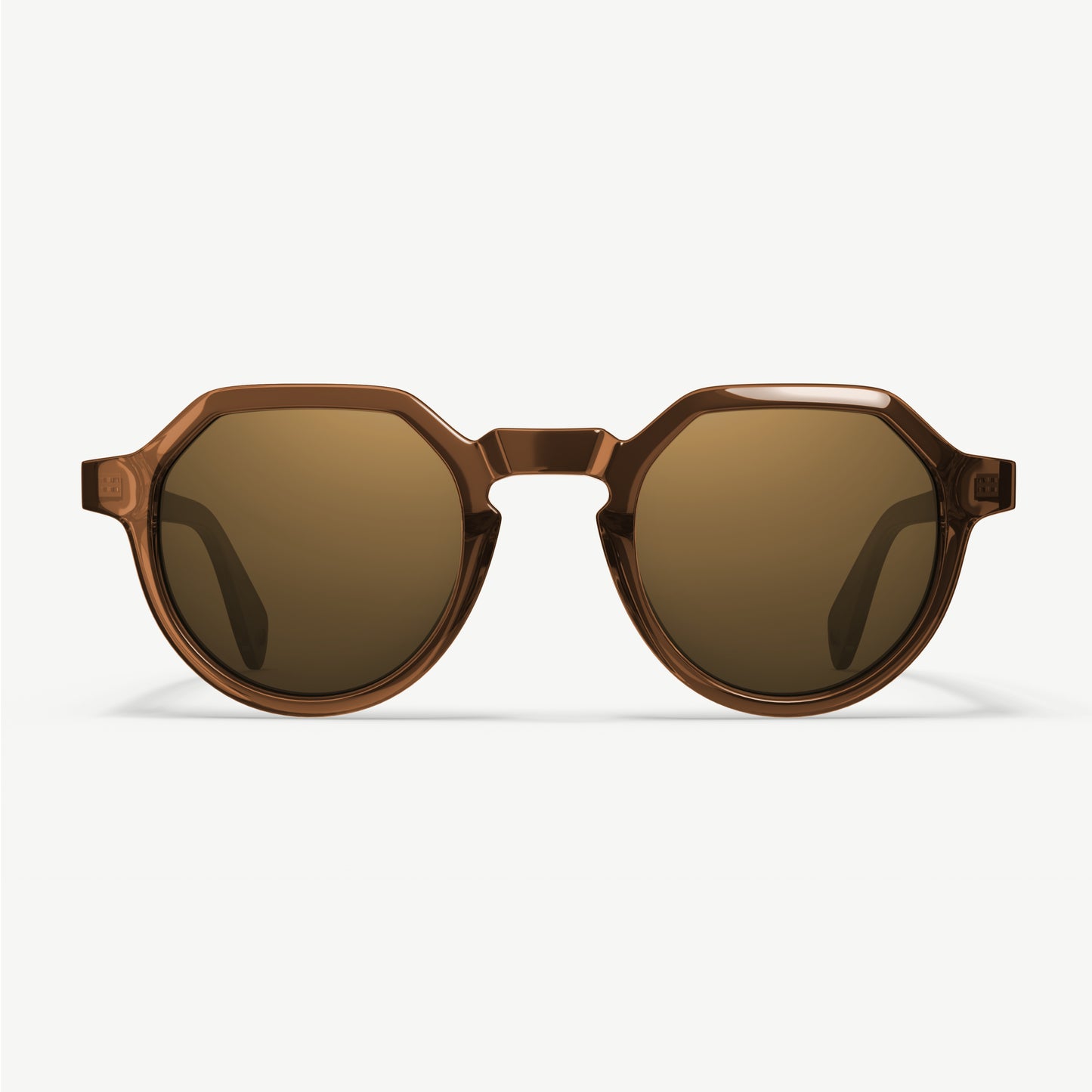 Arlo polarized geometric sunglasses from VALLON in brown