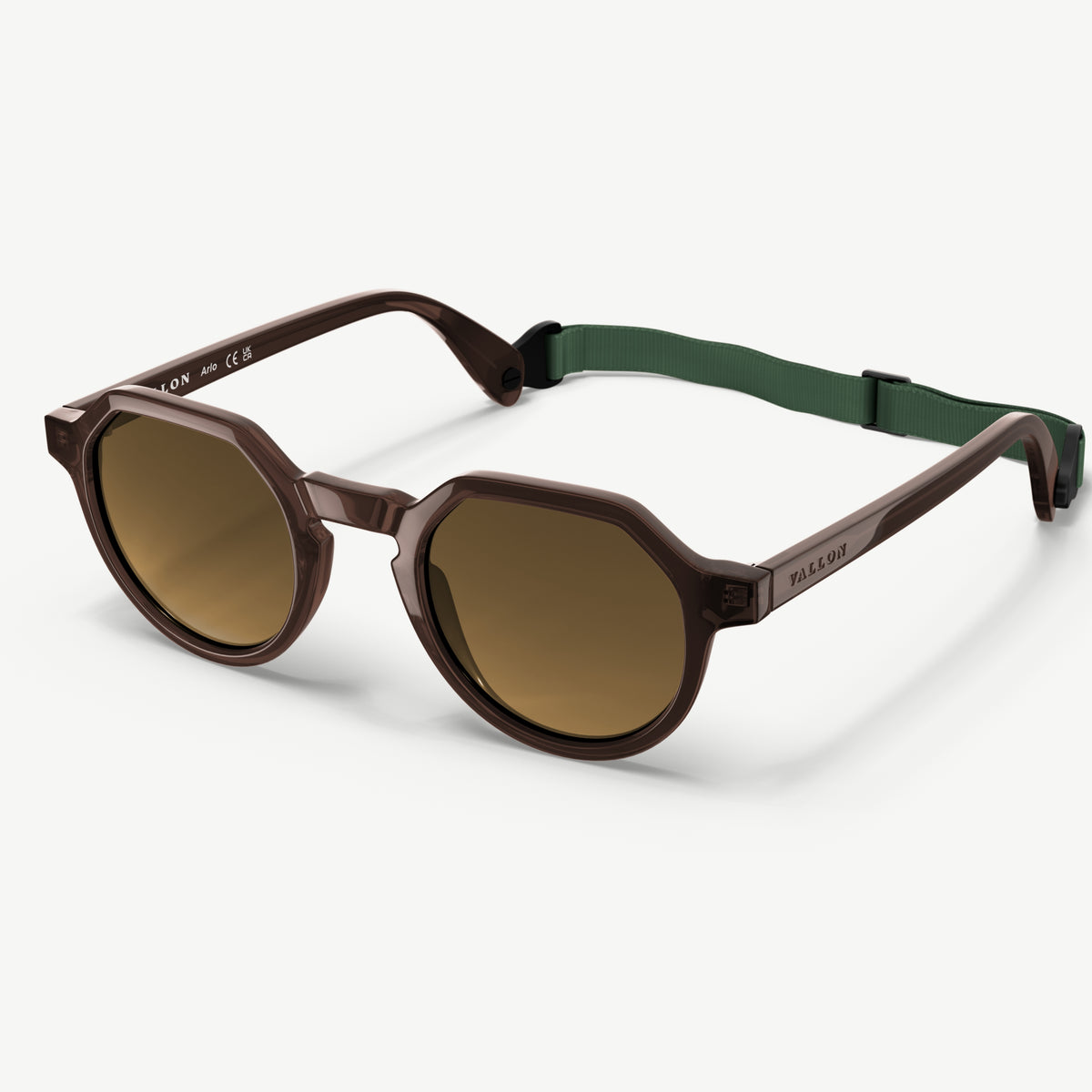 Arlo polarized geometric sunglasses from VALLON in brown