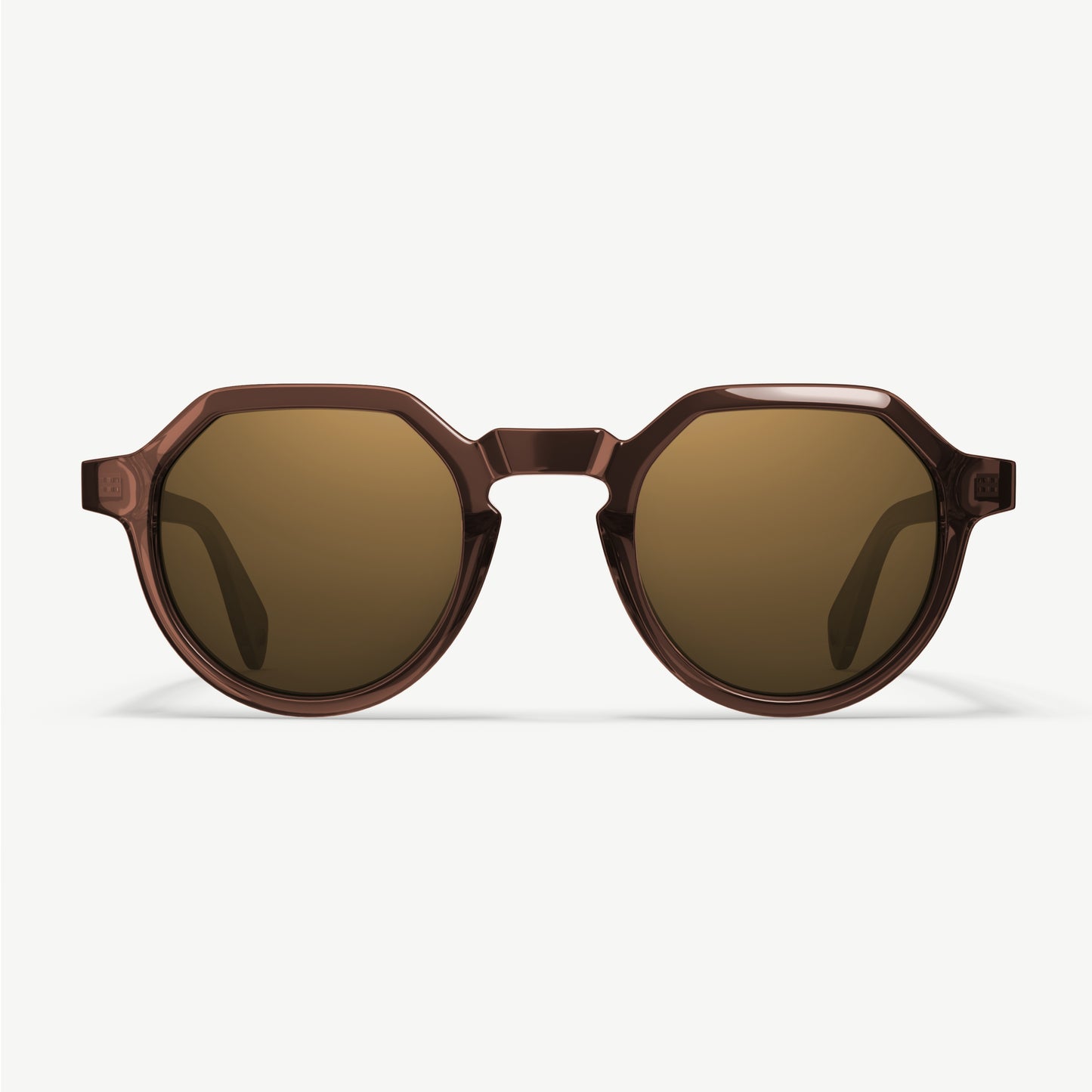 Arlo polarized geometric sunglasses from VALLON in brown
